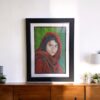 Handmade Oil Painting of National Geographic Famous Photo of Afghan Girl "Sharbat Gula" on Canvas