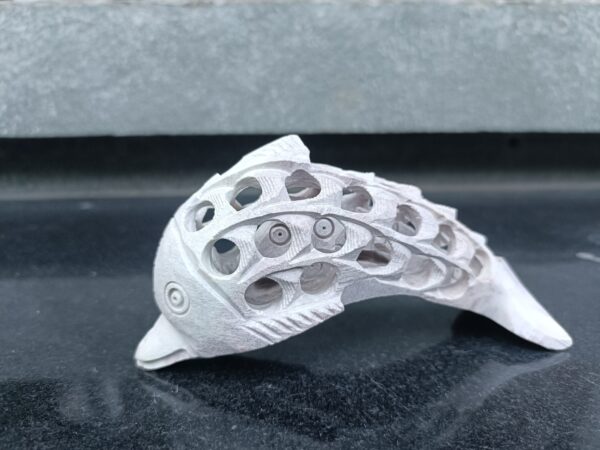 Handcrafted Marble Dolphin Fish with Baby Inside Decorative Home Decor Office Gift to Someone You Love - Image 5