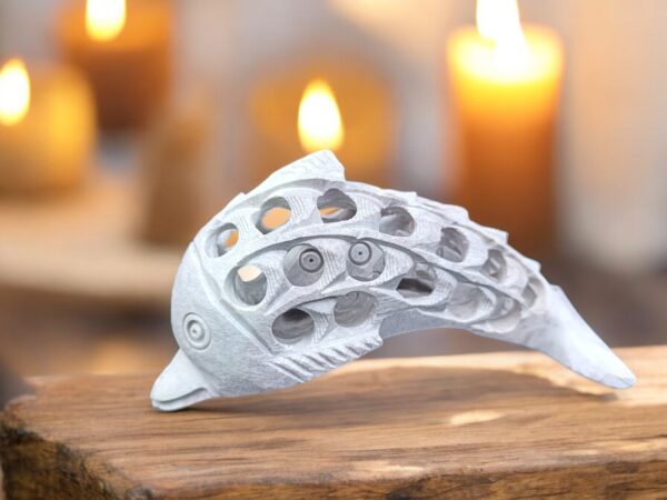 Handcrafted Marble Dolphin Fish with Baby Inside Decorative Home Decor Office Gift to Someone You Love