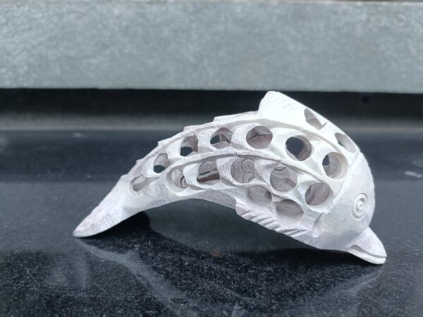 Handcrafted Marble Dolphin Fish with Baby Inside Decorative Home Decor Office Gift to Someone You Love - Image 3