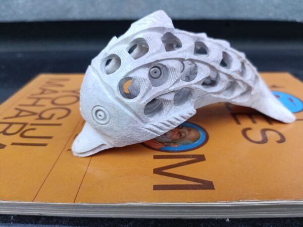 Handcrafted Marble Dolphin Fish with Baby Inside Decorative Home Decor Office Gift to Someone You Love - Image 2