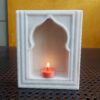 Decorative White Marble Shrine Candle Stand/Holder Marble Shrine Candle Side Stand White Marble Arched Niche