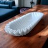 14 Inch Scalloped Ruffle Wavy White Marble bowl Serving Bowl Fruit Bowl for Home and Office, Gift for Someone you Love - Image 4