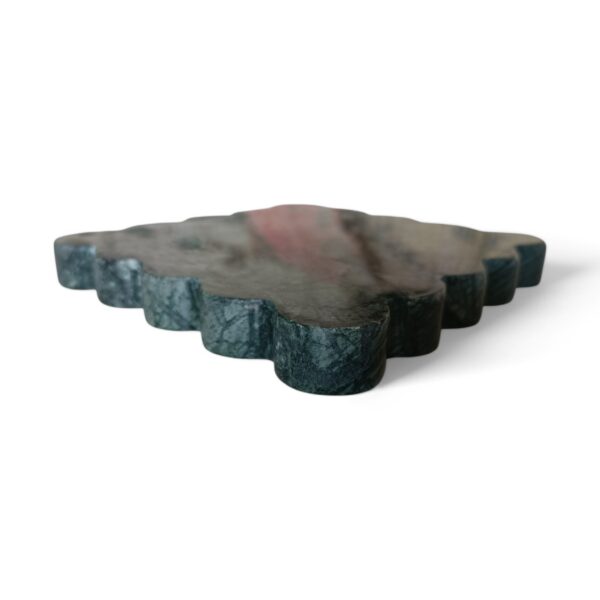6 x 6 Inches Scalloped Decorative Green Marble Tray, Beautiful Serving Marble Tray, Scalloped Tray, Jewellery Tray, Unique Tray for Gift Home Decor - Image 5