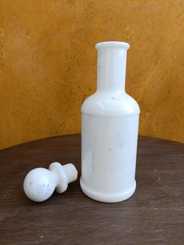 10 Inch Height Handmade Decorative White Marble Wine Bottle for Home Festival Office Use - Image 4