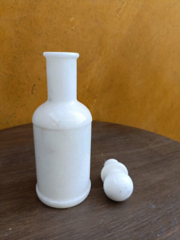 10 Inch Height Handmade Decorative White Marble Wine Bottle for Home Festival Office Use - Image 2