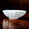 Decorative 6 Inch White Marble Ribbed Wave Ruffle Bowl Fruit Bowl for Home Decor For Housewarming Gift - Image 3