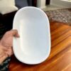 White Marble Simple Decorative  Ruffle Wave Ribbed Fruit Bowl/Tray for Home, keeping small items, keys,  perfumes, toiletries or Jewellery