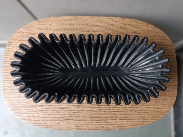 14 Inch Scalloped Ruffle Wavy Black Marble bowl Serving Bowl Fruit Bowl for Home and Office, Gift for Someone you Love - Image 4