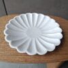 Decorative 10 Inch Floral Shape White Marble Ribbed Wave Ruffle Plate Fruit Plate for Home Decor For Housewarming Gift - Image 5