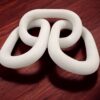 Decorative White Marble Rectangular Oval Shape Marble Chain Link, Decorative Piece Three Link Marble Chain, Home Decor - Image 3