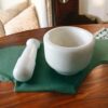 Handcrafted White Marble Mortar and Pestle – Elegant and Durable Kitchen Tool - Image 2