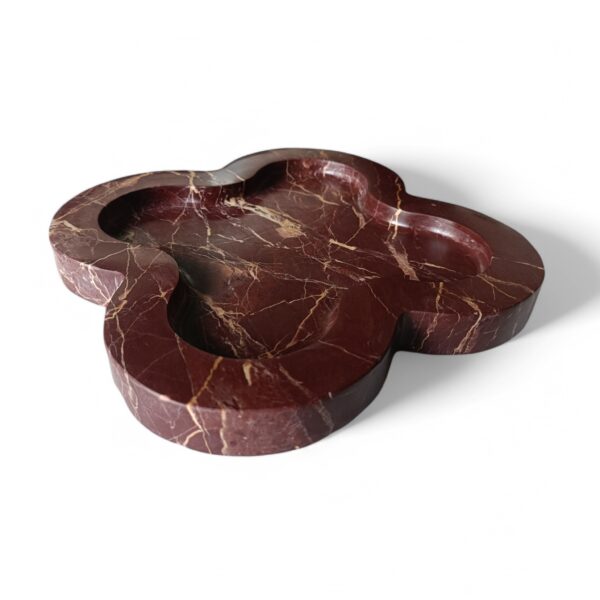 Beautiful Handmade Cherry Stone Marble Tray, Marble Platter,  Plus Shape Marble Tray, Decorative Tray, Unique Vanity Tray Gift Home Decor - Image 3