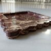 8 x 8 inch Scalloped Decorative Cherry Stone Marble Tray, Beautiful Serving Marble Tray, Scalloped Tray, Jewellery Tray for Gift Home Decor - Image 5