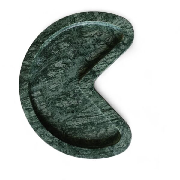 Handmade Beautiful Three Fourth Shape Handmade Green Marble Tray, Marble Platter, Decorative Marble Tray for Gift Home Decor - Image 6