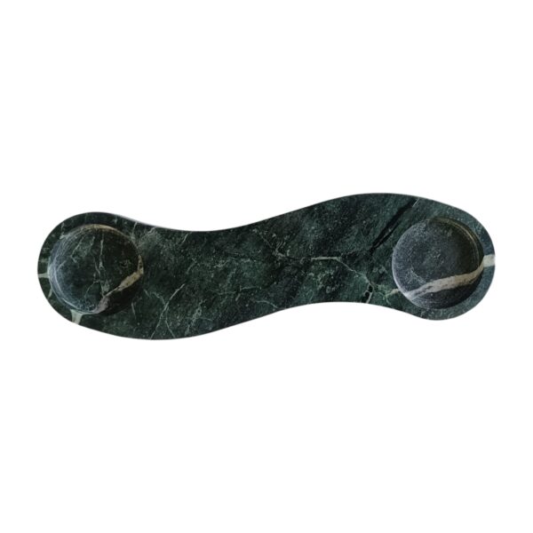 Handmade Beautiful Long Green Marble Plate/Candle Stand Tray, Marble Platter, Decorative Marble Tray for Gift Home Decor - Image 2