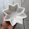 Decorative 6 Inch Star Shape White Marble Ribbed Wave Ruffle Bowl Fruit Bowl for Home Decor For Housewarming Gift