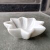 Decorative 6 Inch Star Shape White Marble Ribbed Wave Ruffle Bowl Fruit Bowl for Home Decor For Housewarming Gift - Image 3