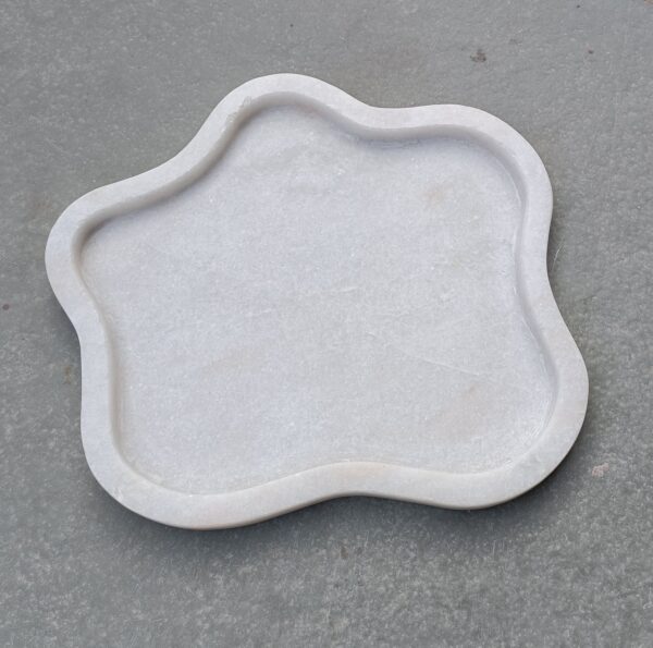 Beautiful White Marble Tray, Marble Platter Amoeba Shape Marble Tray, Decorative Tray, Unique Tray for Gift Home Decor