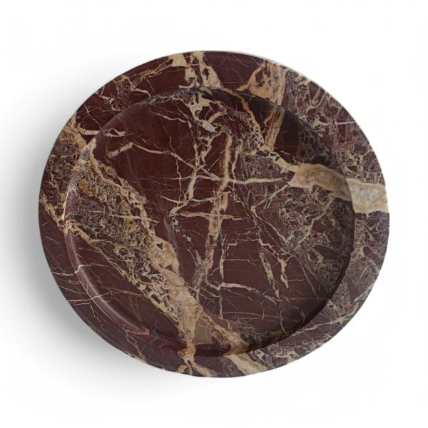 Round Circle Decorative Cherry Gold Marble Tray, Beautiful Serving Tray, Keys Tray, Jewellery Tray, Unique Tray Marble Platter for Gift Home Decor (Copy) - Image 5