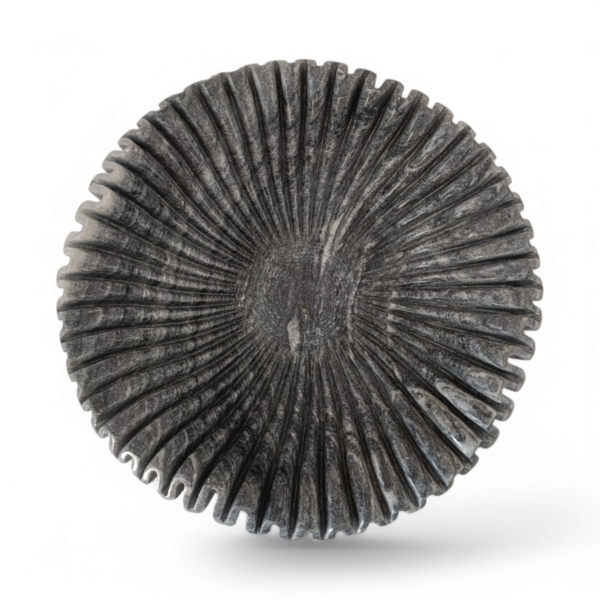 18 Inch Decorative Black Marble Ribbed Wave Ruffle Fruit Bowl for Home Decor For a Housewarming Gift - Image 4