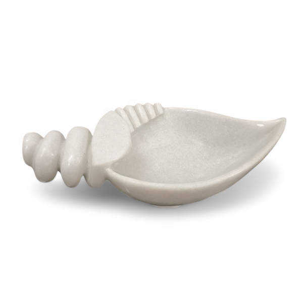 Decorative White Marble Sea Shell Shape Fruit Bowl Black Marble Bowl for Home & Office, Keeping Jewellery, Keys, Rings, Small items bowl