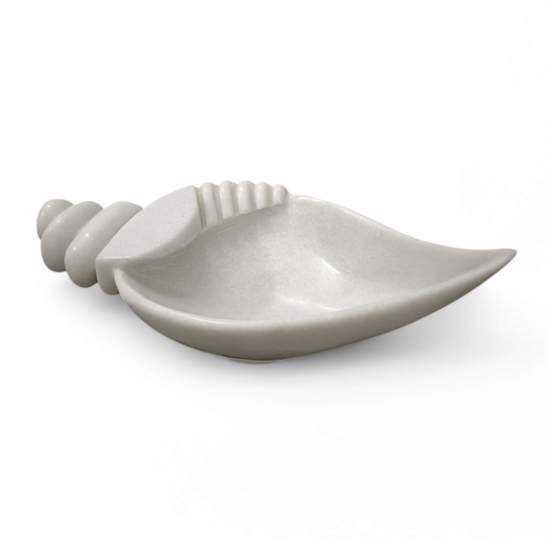 Decorative White Marble Sea Shell Shape Fruit Bowl Black Marble Bowl for Home & Office, Keeping Jewellery, Keys, Rings, Small items bowl - Image 3