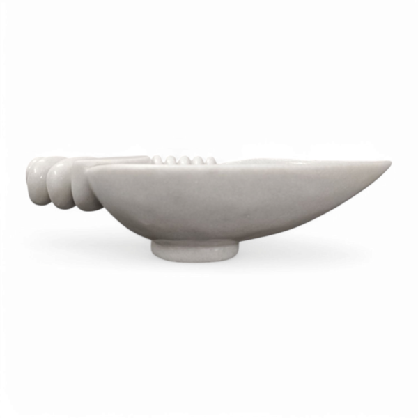 Decorative White Marble Sea Shell Shape Fruit Bowl Black Marble Bowl for Home & Office, Keeping Jewellery, Keys, Rings, Small items bowl - Image 6