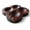 8 x 8 inches Clover Decorative Round Cherry Gold Marble Tray, Beautiful Serving Tray, Scalloped Jewellery Tray for Gift Home Decor - Image 4