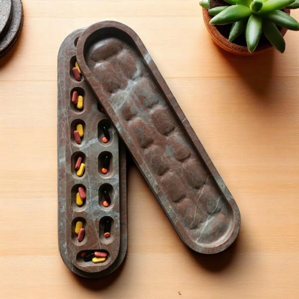 CAPSULE 2.0 – Luxury Pink Marble Pill Box | Natural Stone Organizer for Pills, Earrings, Jewelry | Handmade Wellness Gift - Image 2