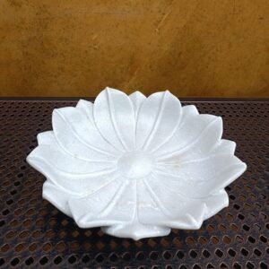 White Marble Ribbed Ruffle Wave Bowl – 12 Inch Fruit Bowl