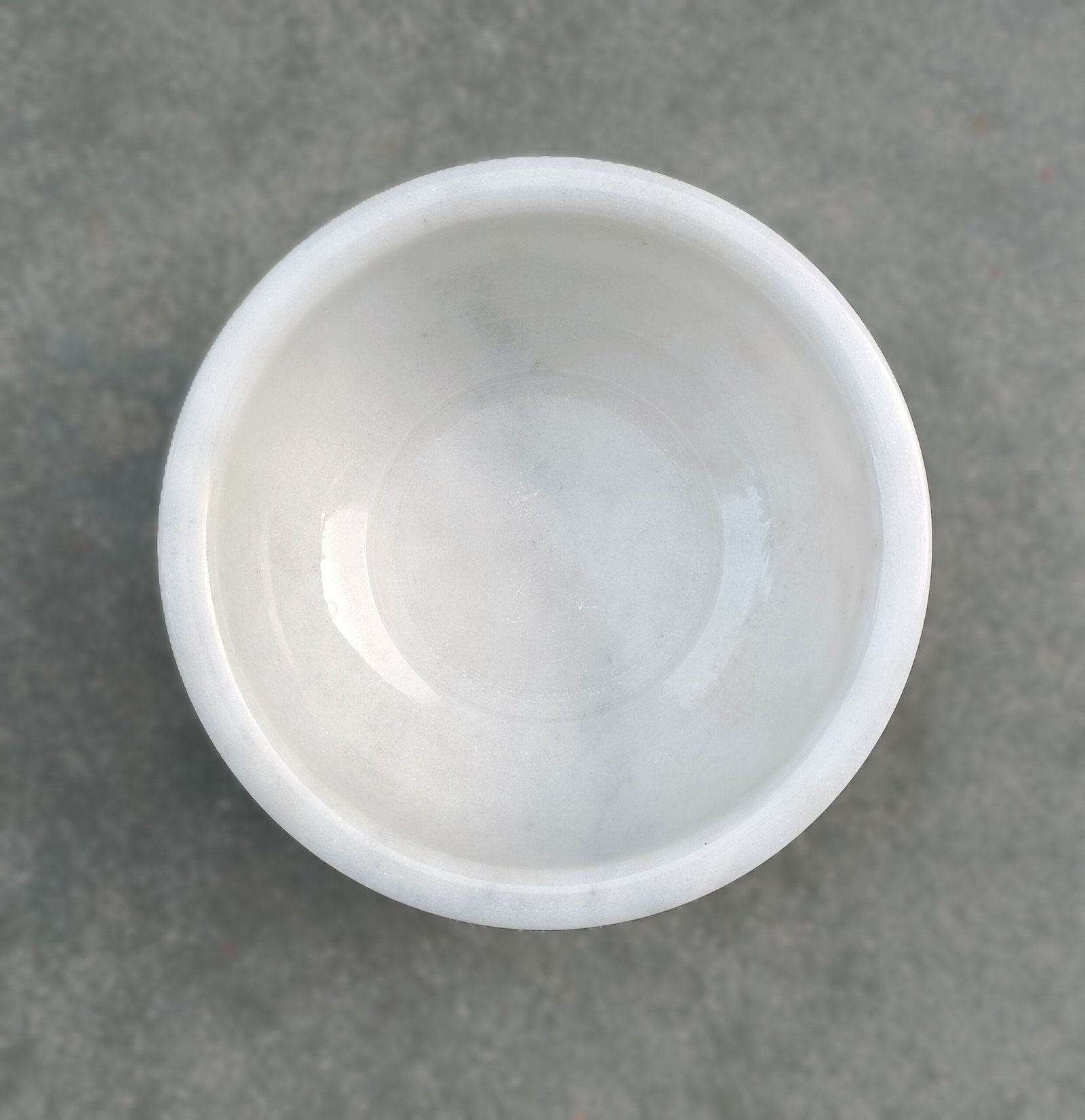 White Polished Minimalist Marble Fruit Bowl - 7 Inch - Image 4