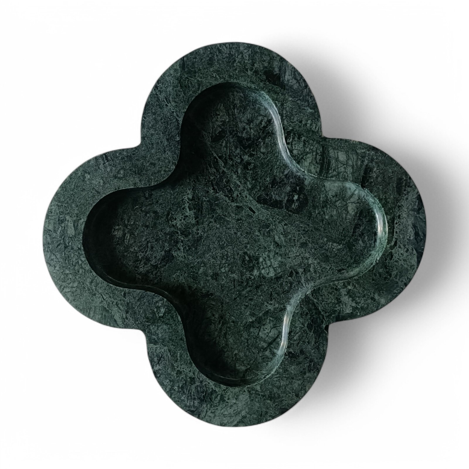 Handmade Green Marble Plus-Shape Serving Tray – 9 Inch - Image 3