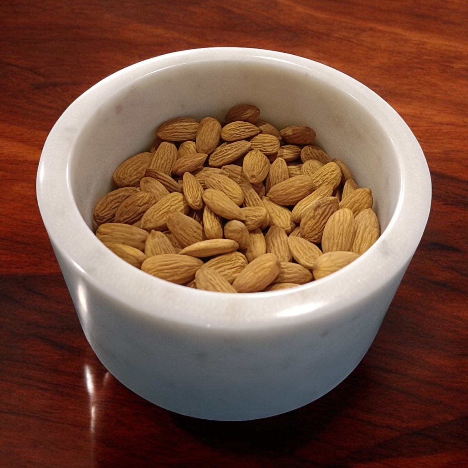 Off-White Minimalist Cylindrical Marble Bowl - 6 Inch - Image 2