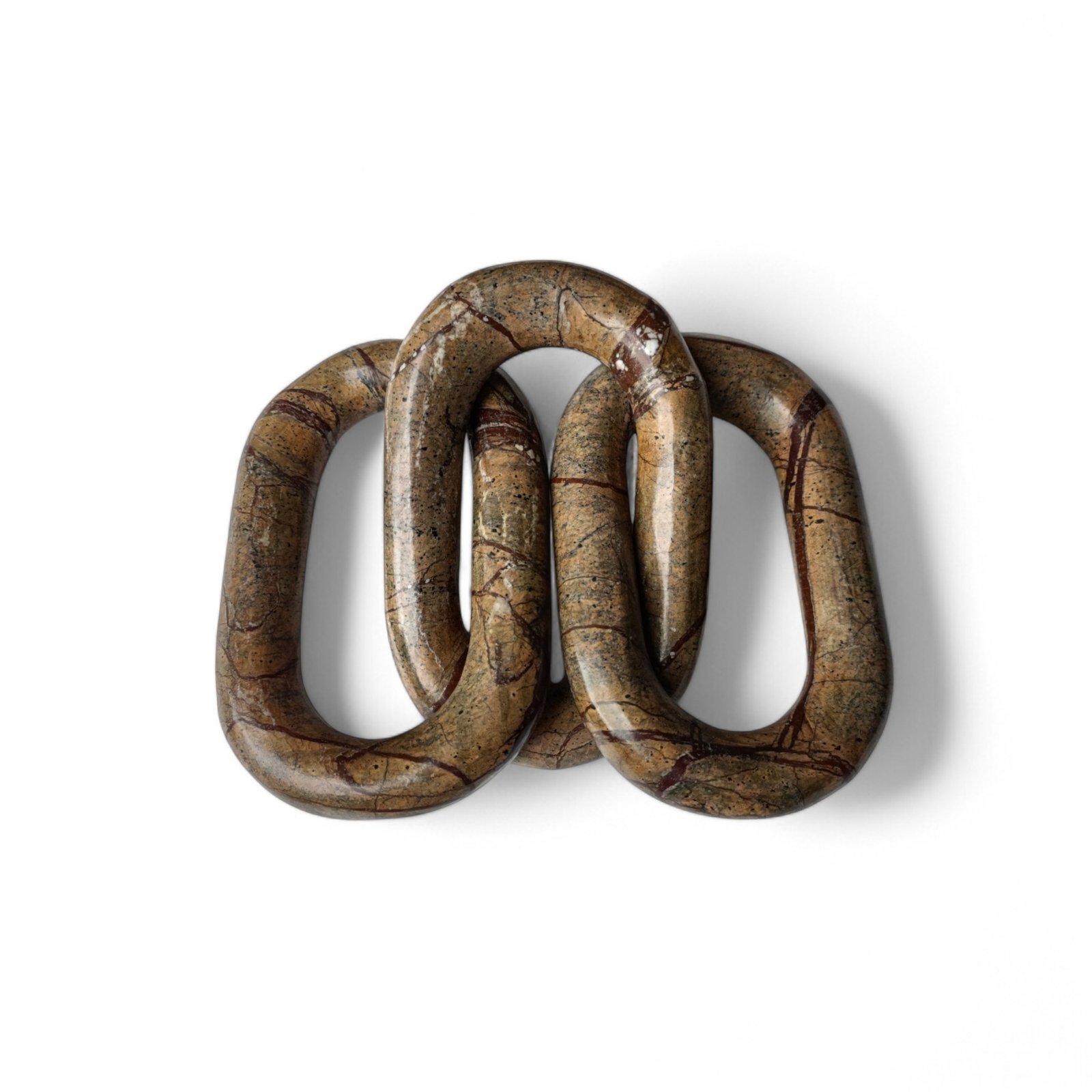 Rainforest Brown Indian Bidasar Marble Three Link Decorative Chain – 14 Inch - Image 6