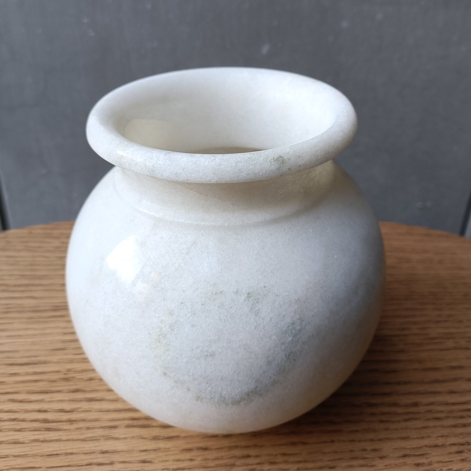 Snow White Speckled Orb Marble Bud Vase - 6 Inch - Image 7