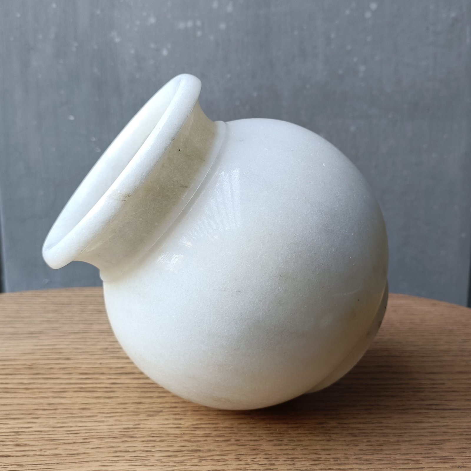 Snow White Speckled Orb Marble Bud Vase - 6 Inch - Image 6