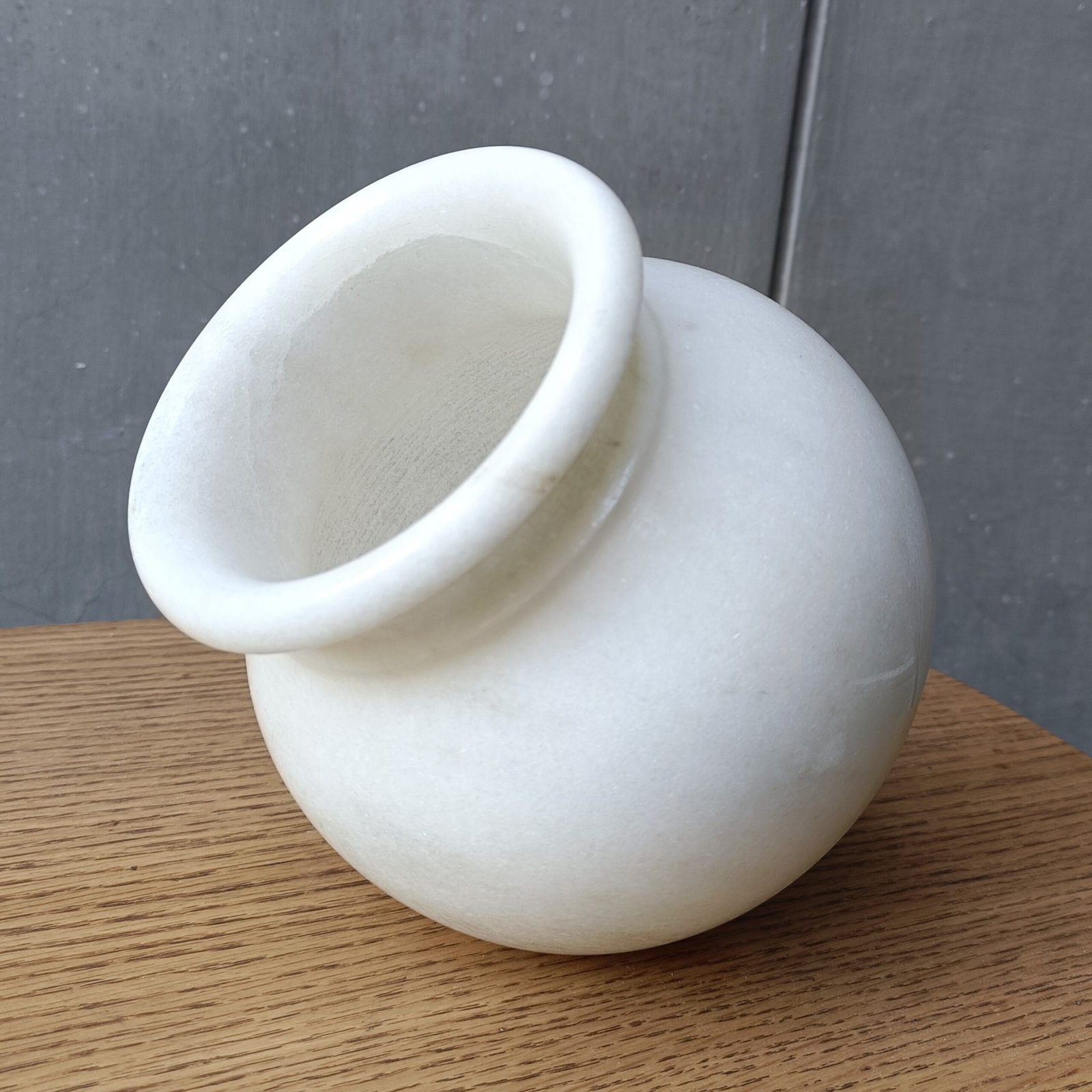 Snow White Speckled Orb Marble Bud Vase - 6 Inch - Image 5