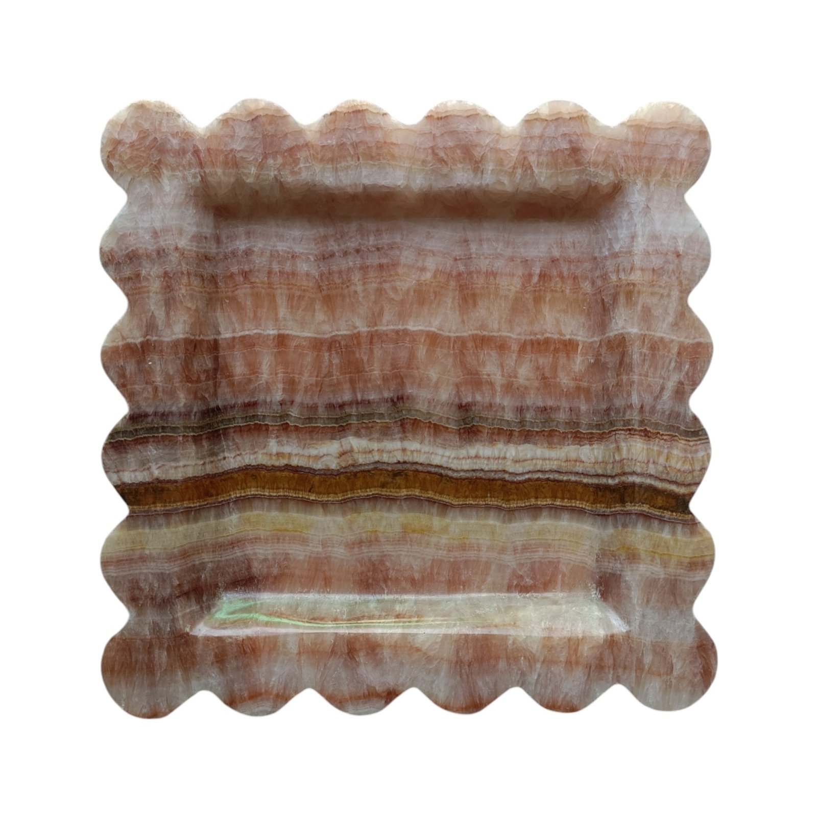 Onyx Marble Serving Tray – 8 Inch Square Scalloped - Image 2