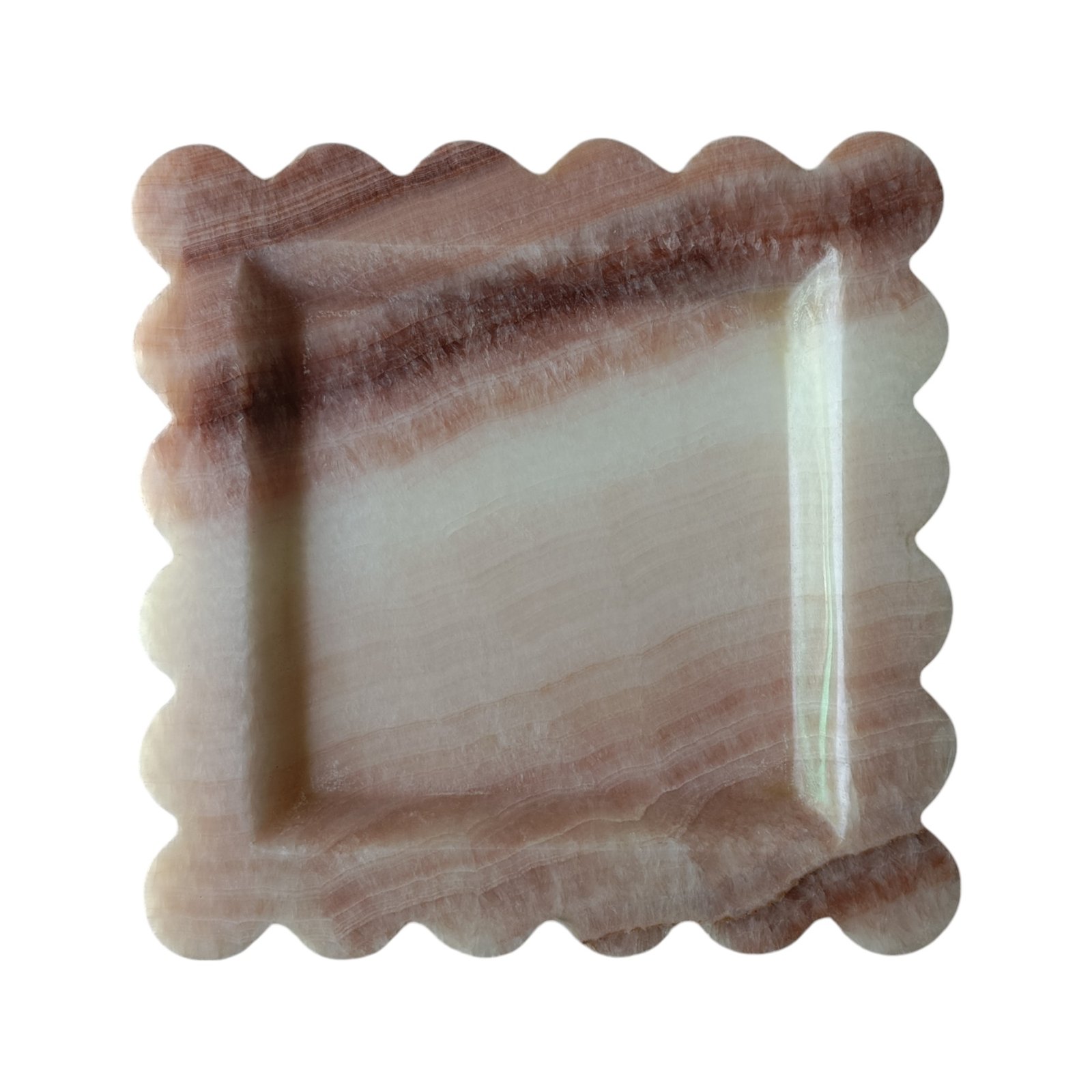 Onyx Marble Serving Tray – 8 Inch Square Scalloped - Image 4