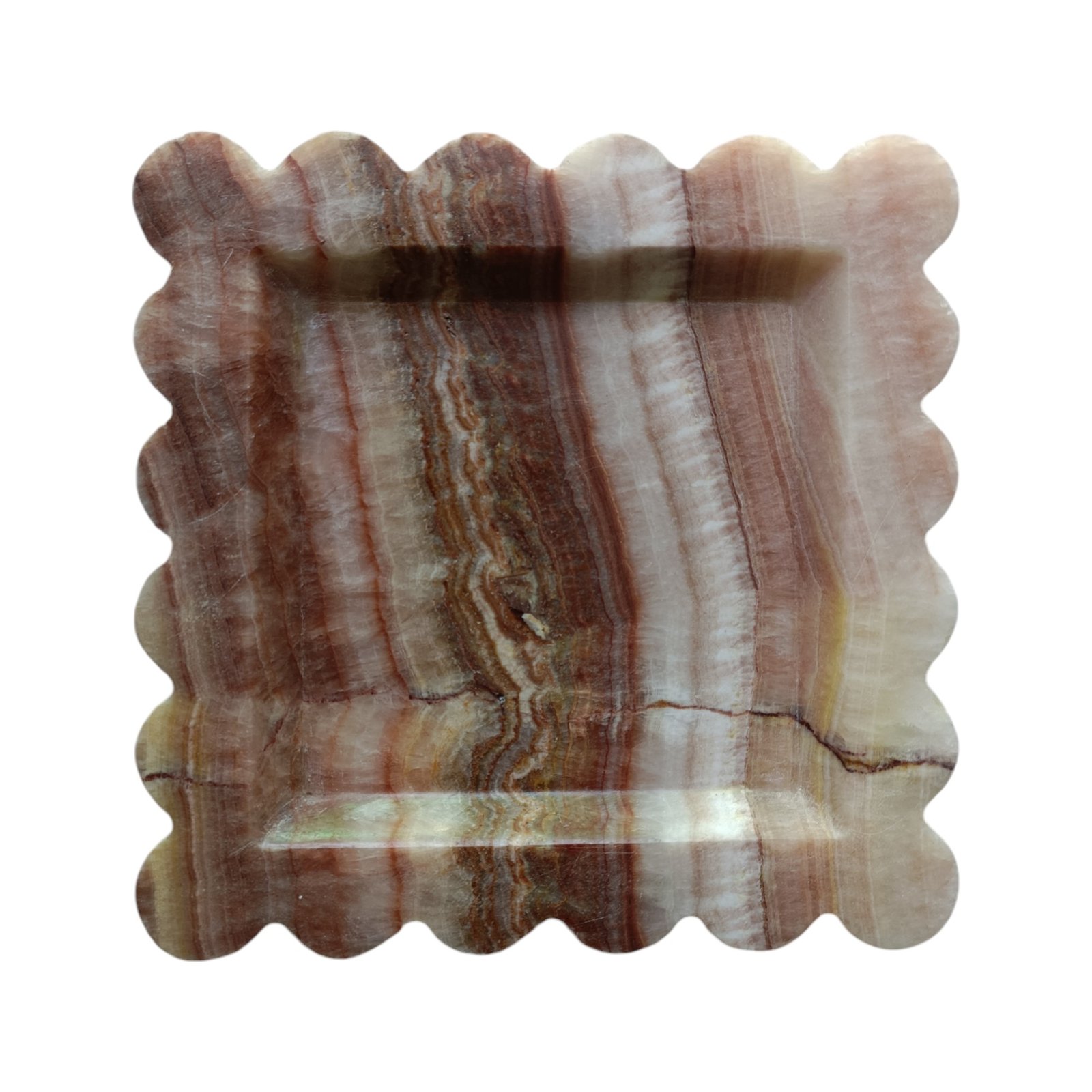 Onyx Marble Serving Tray – 8 Inch Square Scalloped - Image 5