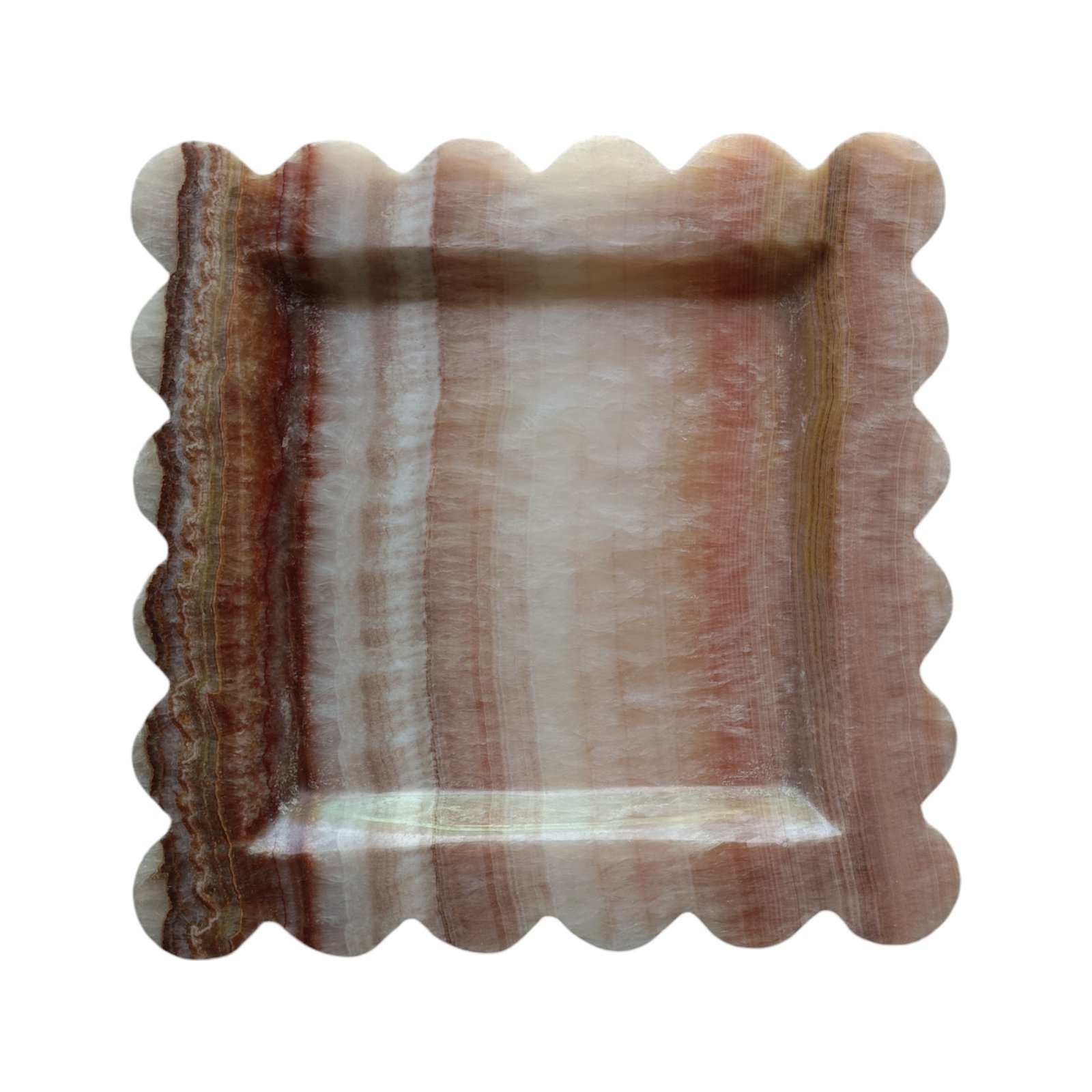 Onyx Marble Serving Tray – 8 Inch Square Scalloped - Image 6