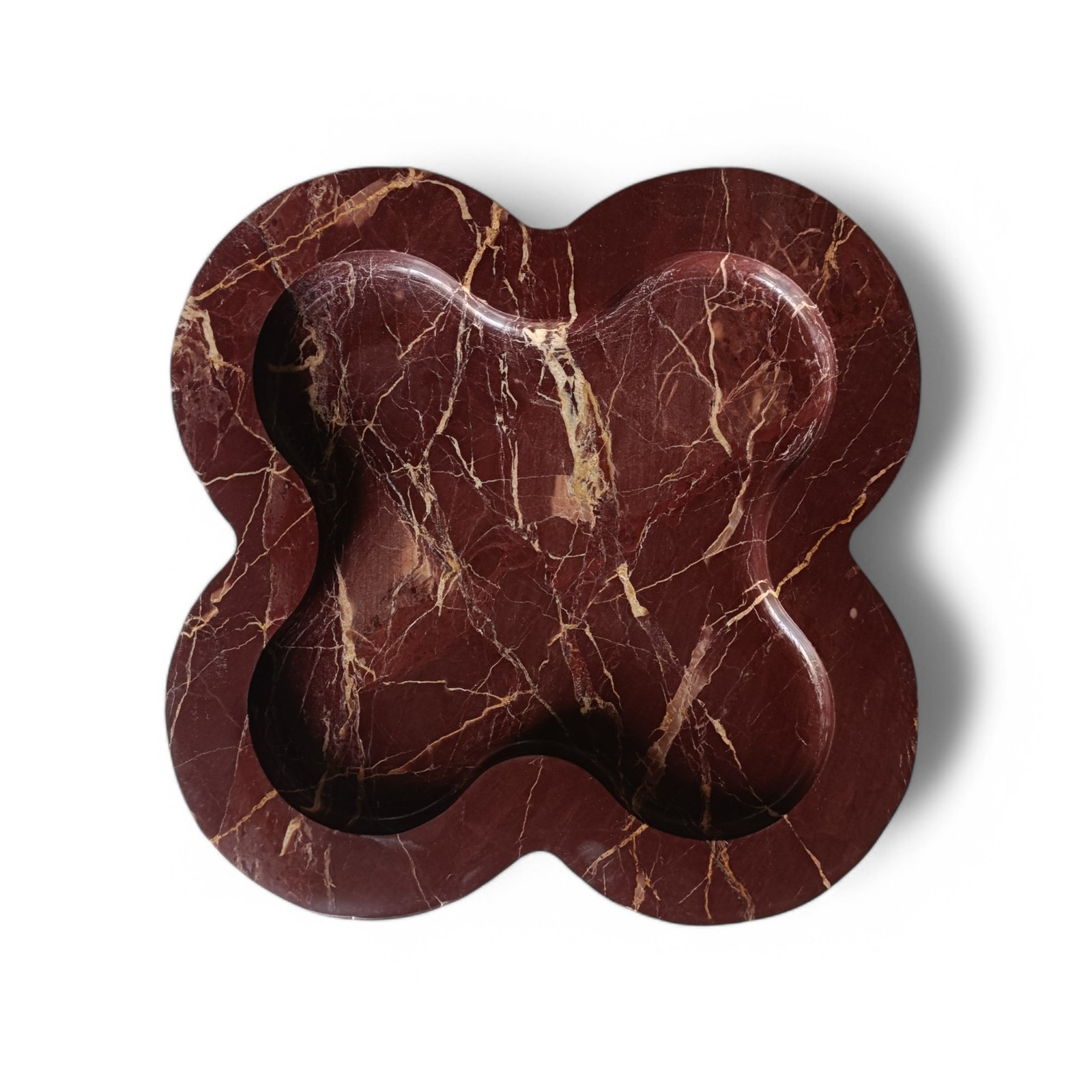 Cherry Stone Plus-Shape Marble Serving Tray – 9 Inch - Image 2