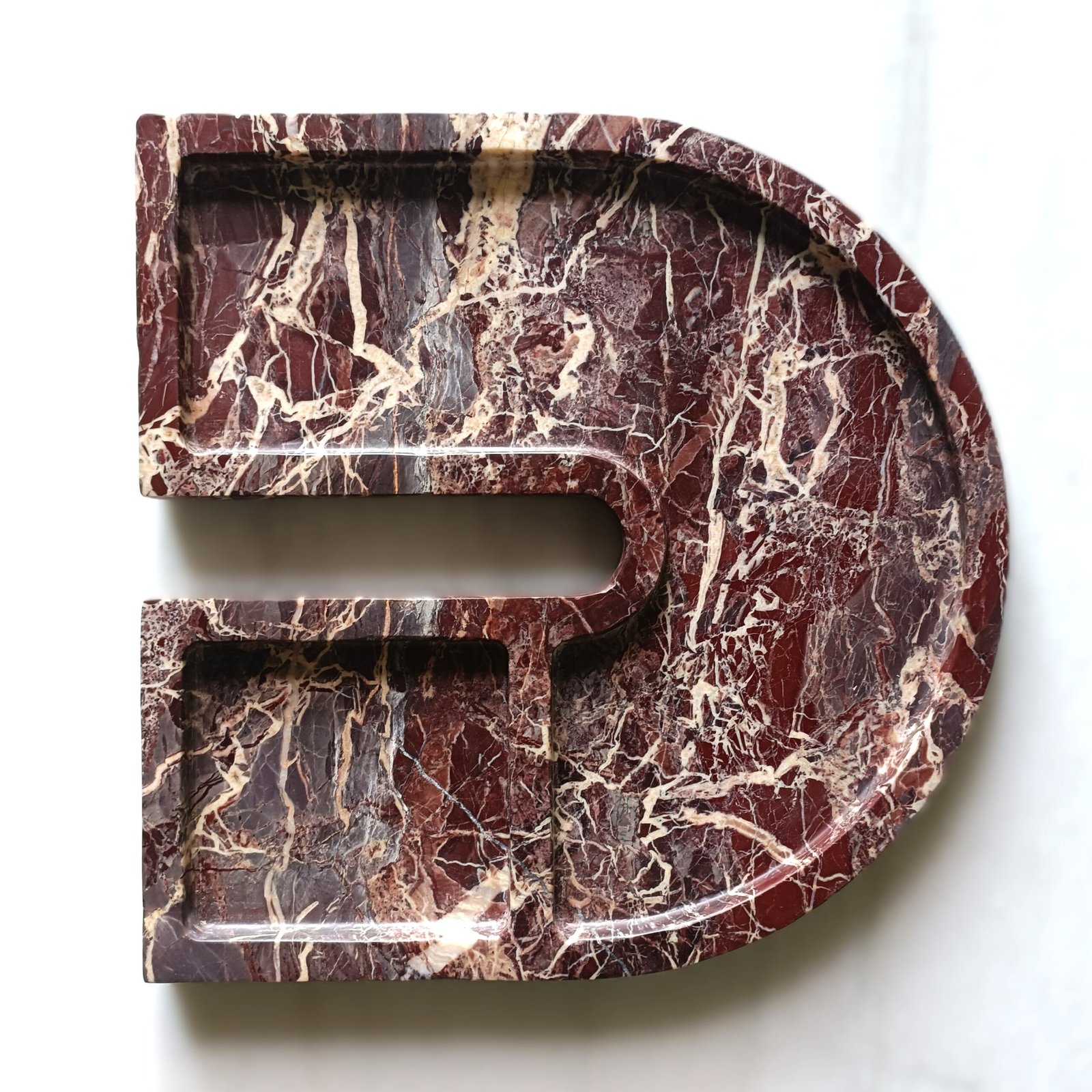 Handmade U-Shape Cherry Stone Marble Tray – 11 Inch Vanity Platter - Image 6