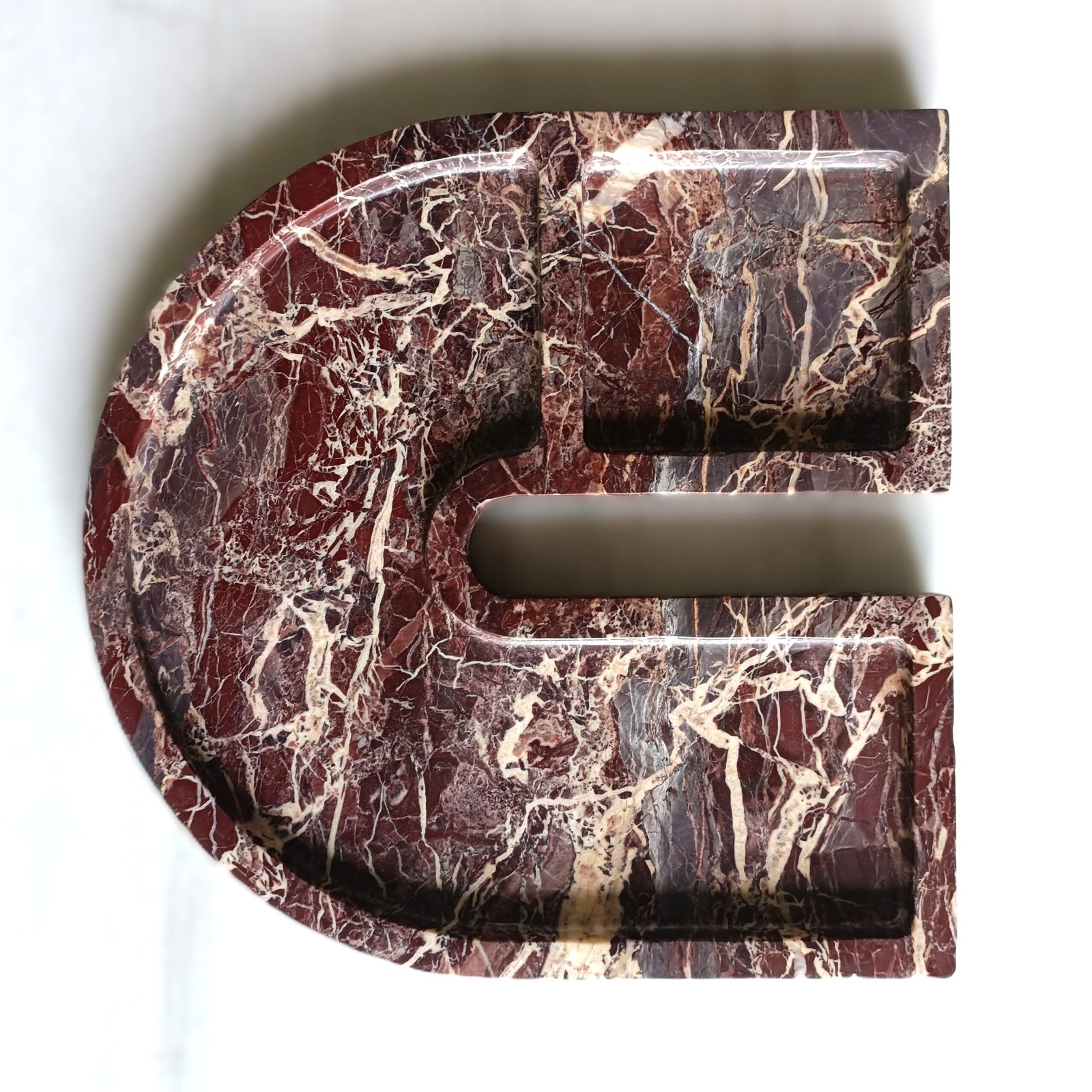 Handmade U-Shape Cherry Stone Marble Tray – 11 Inch Vanity Platter - Image 7