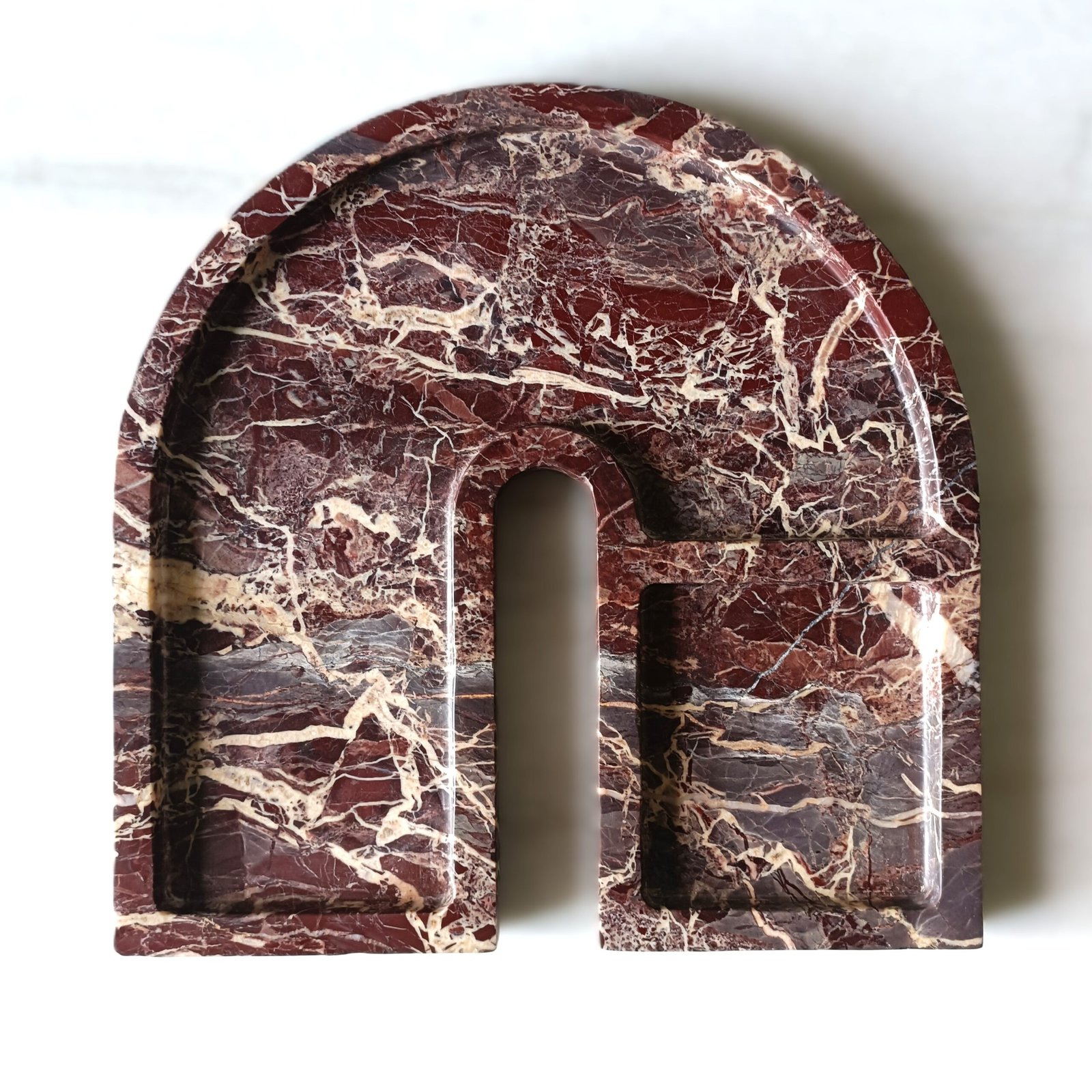 Handmade U-Shape Cherry Stone Marble Tray – 11 Inch Vanity Platter - Image 5