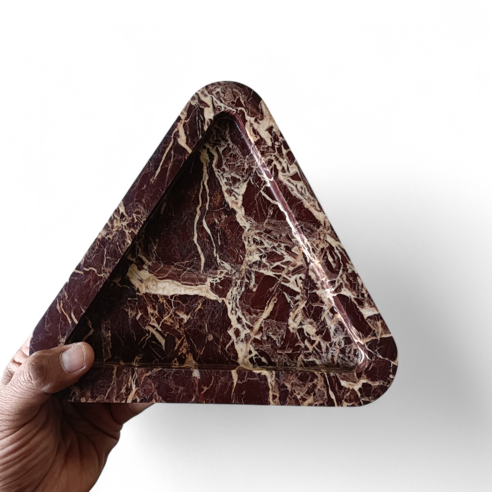 Triangle Cherry Stone Marble Serving Tray – 9 Inch Decorative Platter - Image 9