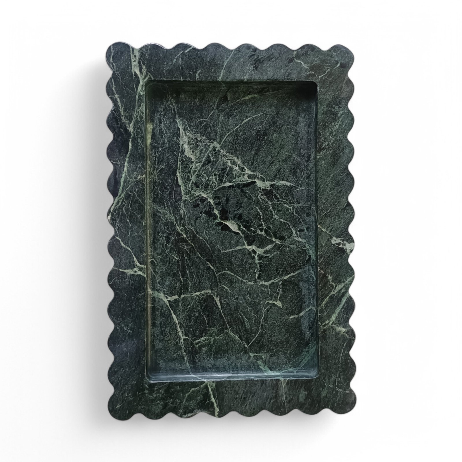 Green Marble Scalloped Serving Tray – 12×8 Inch - Image 7