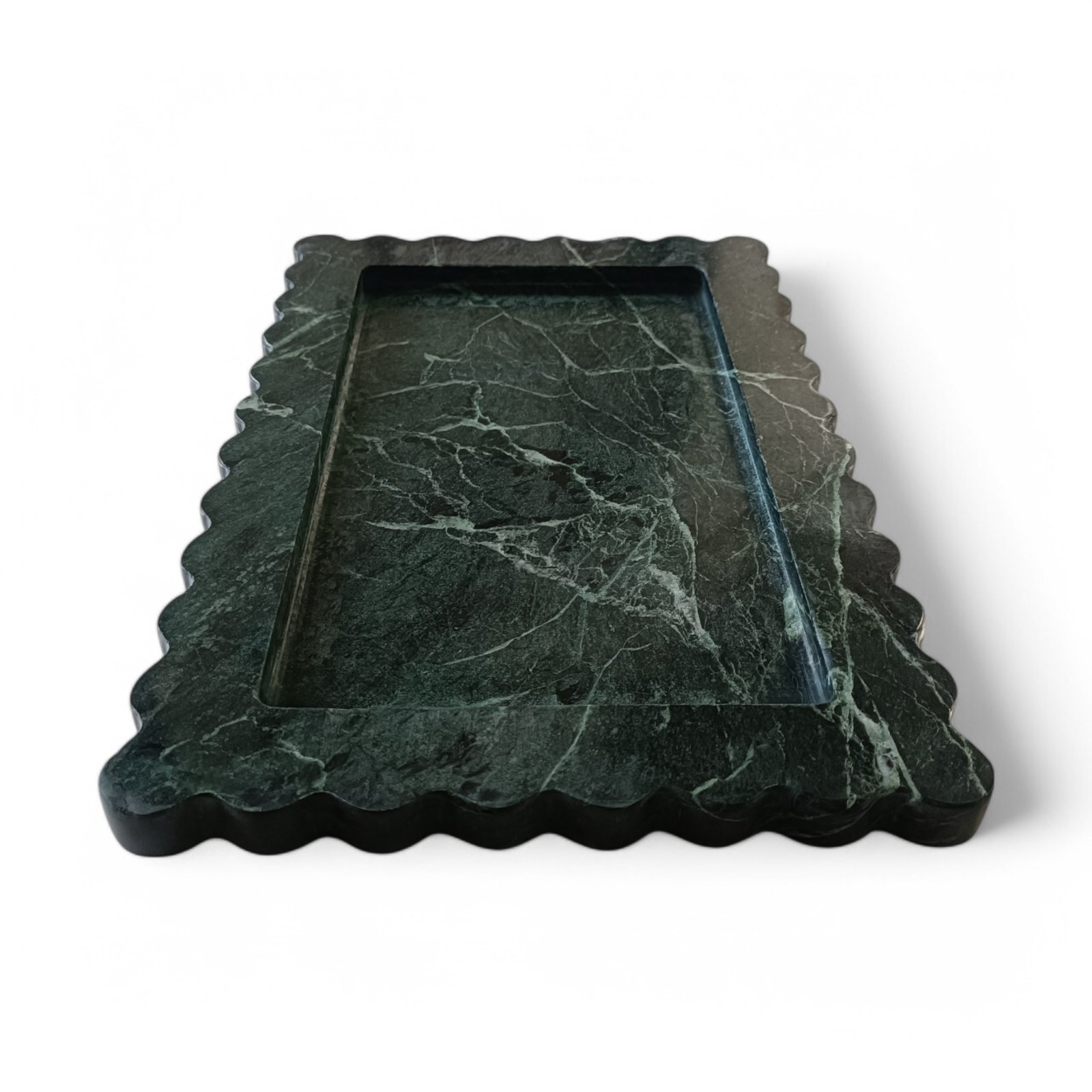 Green Marble Scalloped Serving Tray – 12×8 Inch - Image 6