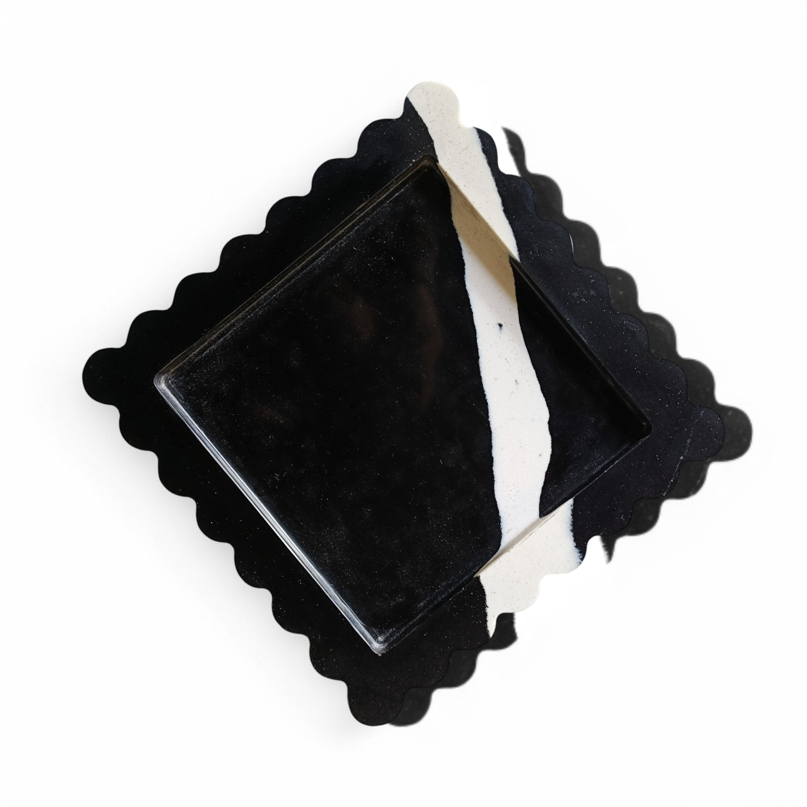 Black Quartz Scalloped Serving Tray – 11 Inch Decorative Tray - Image 2